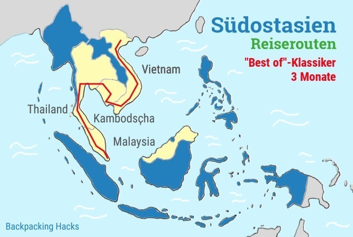 südostasien-backpacking-route-karte-3-monate