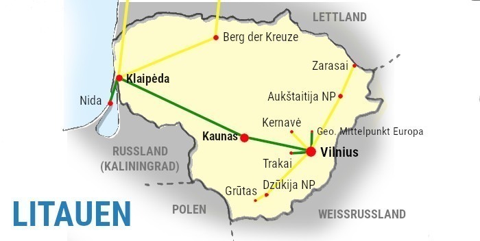 litauen-reiseroute-karte