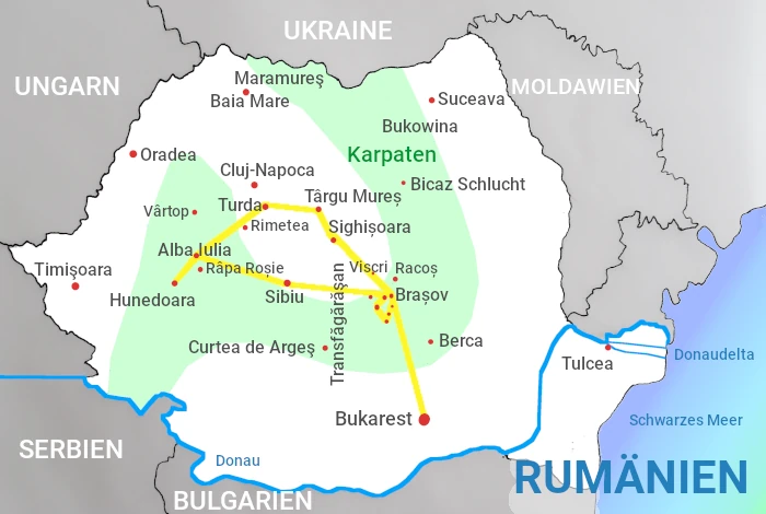 Rumänien Reiseroute für Backpacker