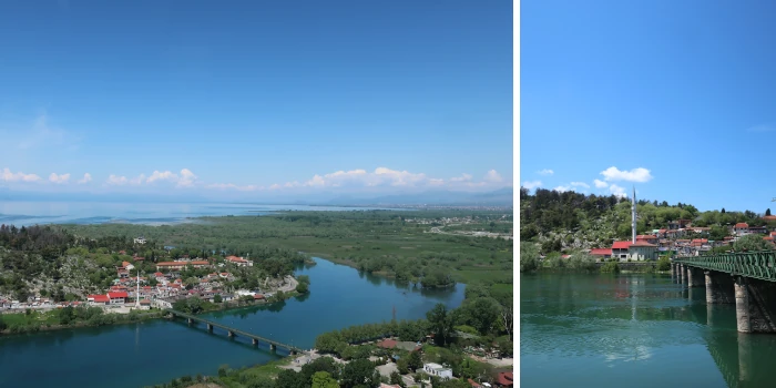 shkodra-albanien blick auf see und fluss