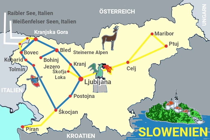 slowenien backpacking route karte highlights